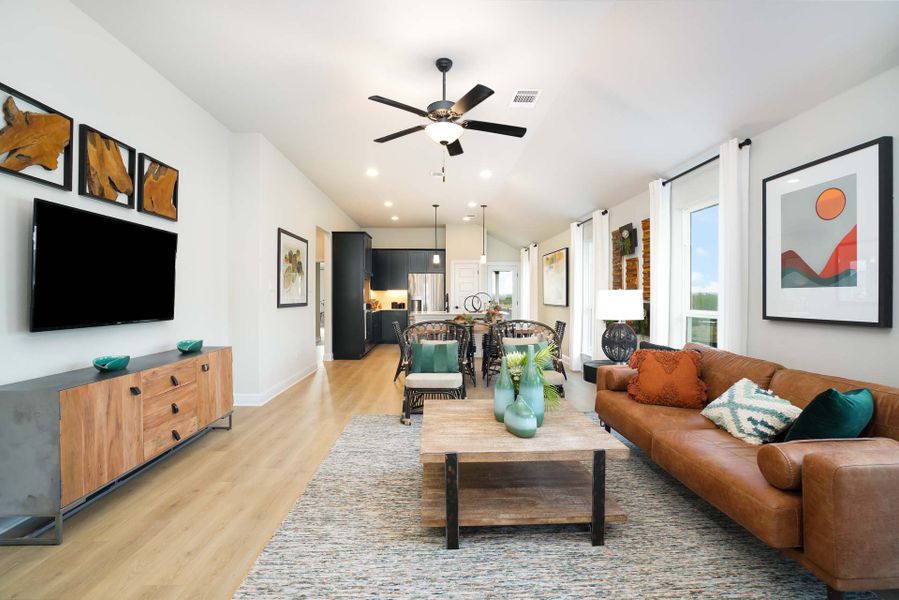 Furnished interior in a model home at Cloverleaf in Austin (Image 8).