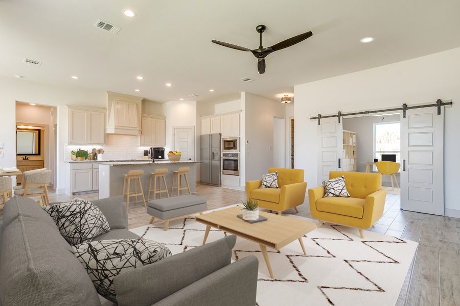 Furnished interior in a model home at Whispering Winds in Springtown (Image 4).