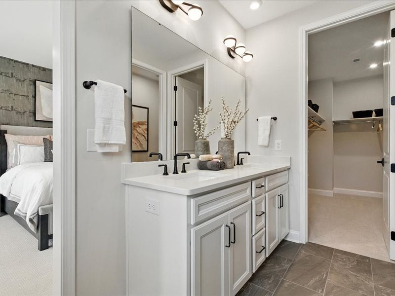 Furnished interior in a model home at Southbridge in Fort Mill (Image 13).