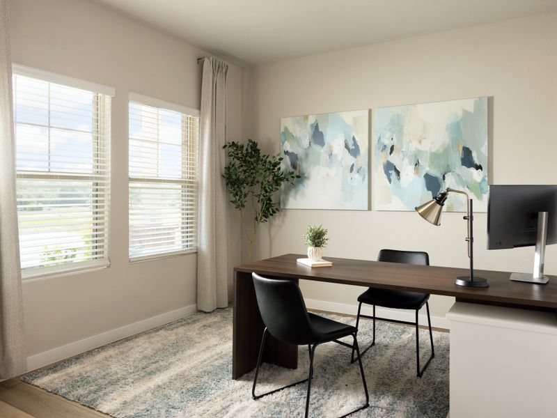 Furnished interior in a model home at Stella Hills in Denton (Image 13).