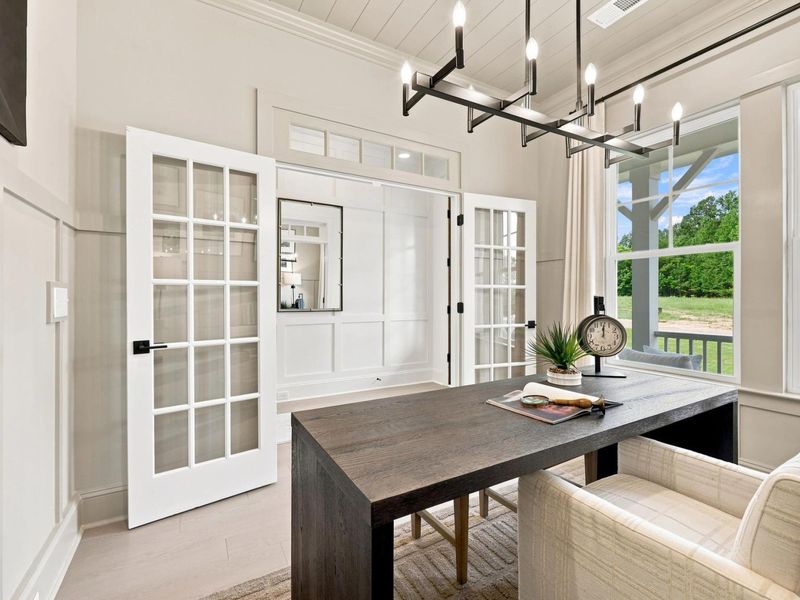 Furnished interior in a model home at Rockport in Wake Forest (Image 47).