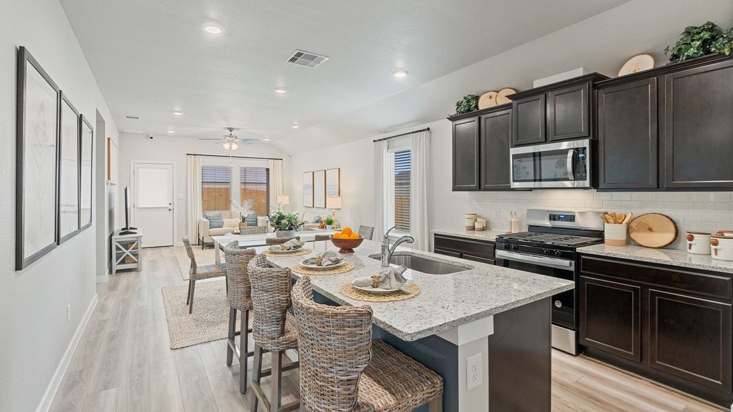 Furnished interior in a model home at Bridges Mill in Corpus Christi (Image 4).