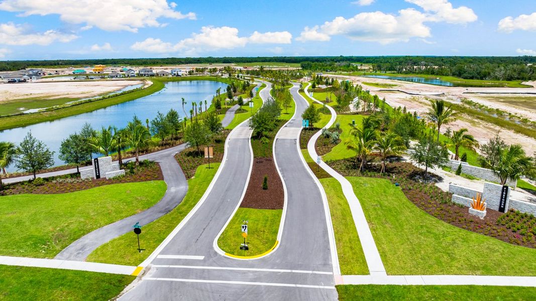 Entrance to the Firethorn community in Parrish, FL, featuring signage and landscaping (Image 2). Entrance to the Firethorn community in Parrish, FL, featuring signage and landscaping (Image 2).