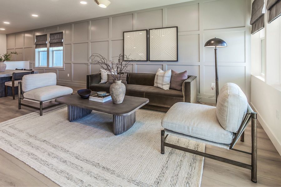 Furnished interior in a model home at Trailside Story Collection - Single Family Homes in Timnath (Image 72).