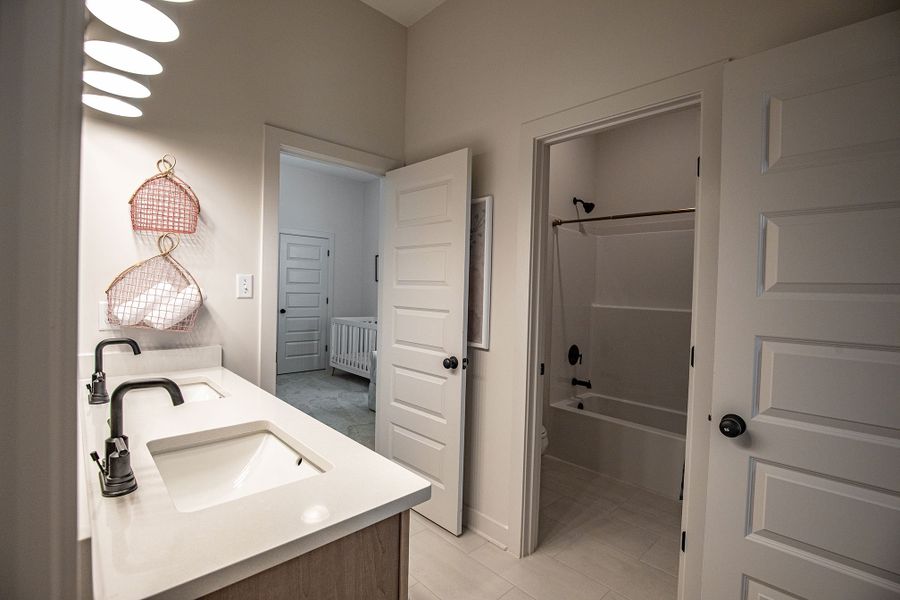 Furnished interior in a model home at Amherst in Cordova (Image 23).