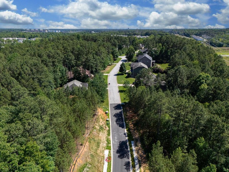 Aerial view of the The Gables at Handsmill Inland & Waterview community in York, SC, showing layout and nearby surroundings (Image 12).