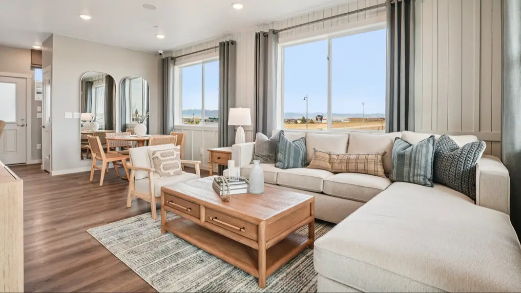 Furnished interior in a model home at Westerly - Townhomes in Erie (Image 4). Furnished interior in a model home at Westerly - Townhomes in Erie (Image 4).