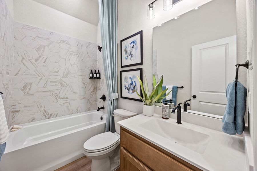 Furnished interior in a model home at Mockingbird Hills - Signature Series in Joshua (Image 29).