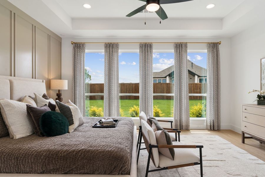 Furnished interior in a model home at Sweetgrass 65s in Haslet (Image 27).