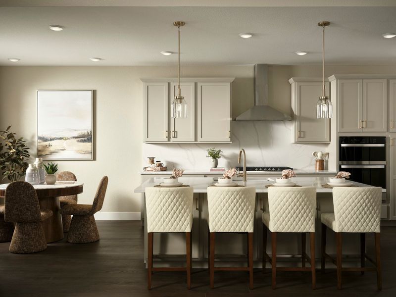 Furnished interior in a model home at Novella at Barefoot in Firestone (Image 4).