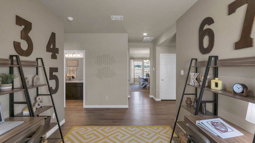 Furnished interior in a model home at Warrior's Legacy in Nolanville (Image 16). Furnished interior in a model home at Warrior's Legacy in Nolanville (Image 16).