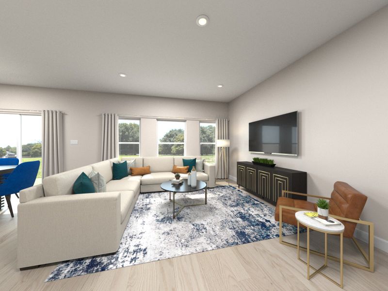 Enjoy family movie nights in the spacious great room.