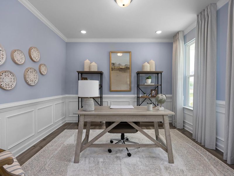 Furnished interior in a model home at Ashland in New Hill (Image 43). Furnished interior in a model home at Ashland in New Hill (Image 43).
