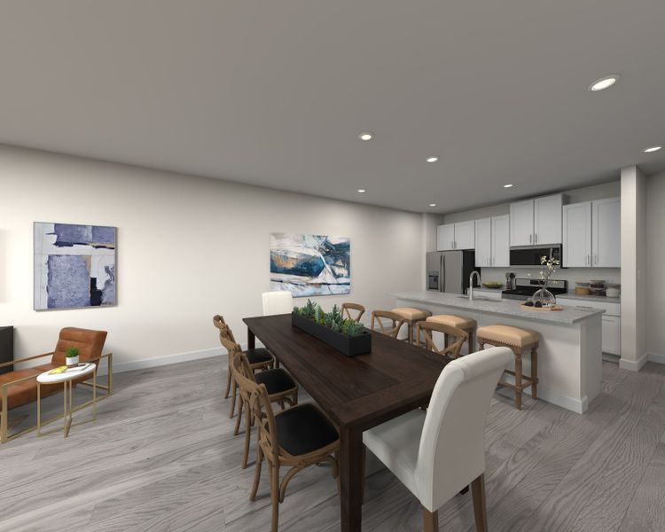 Furnished interior in a model home at Crossrail Station in Mooresville (Image 4).