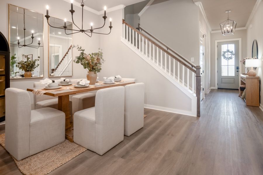 Furnished interior in a model home at Greens Prairie Reserve in College Station (Image 5).