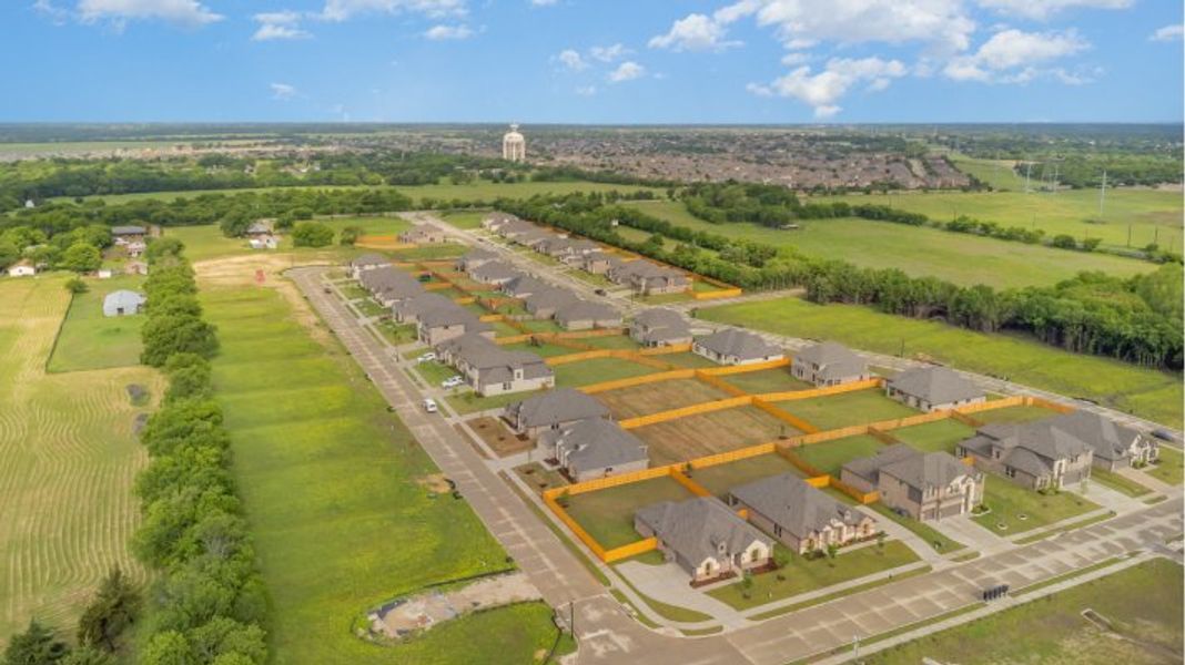 Aerial view of the Cole Crossing Estates community in DeSoto, TX, showing layout and nearby surroundings (Image 10).