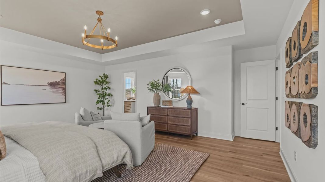 Furnished interior in a model home at Bellerose in Gibsonville (Image 33).