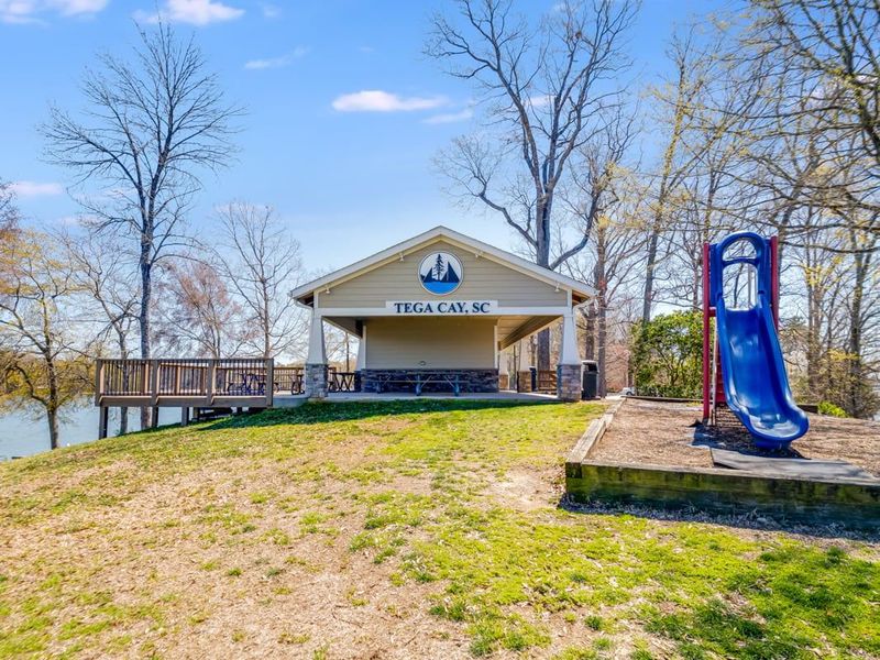 Front exterior of a home in the River Falls community, located in Tega Cay, SC (Image 2).