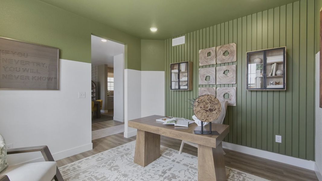 Furnished interior in a model home at Windler Single Family Homes in Aurora (Image 14).