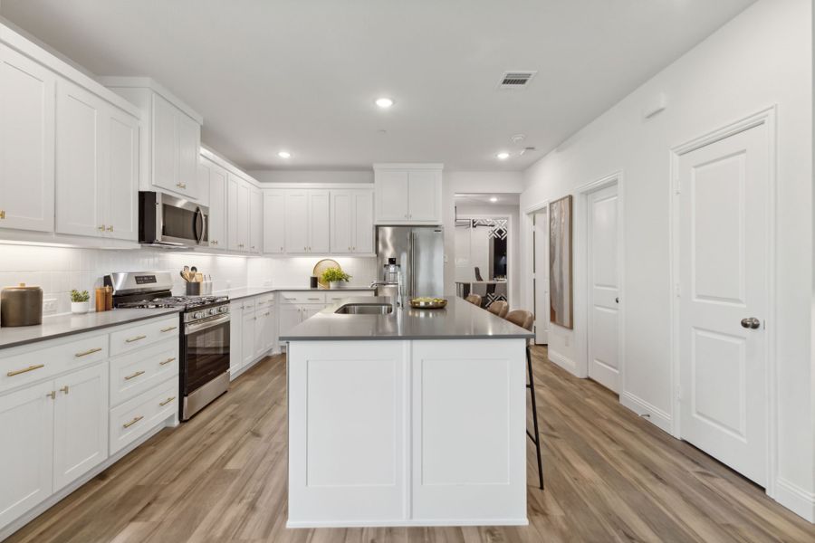 Furnished interior in a model home at Twin Creeks Watters in Allen (Image 17).