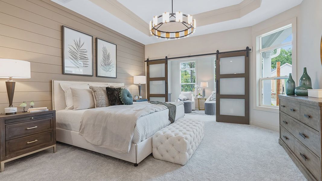 Furnished interior in a model home at Lakeside at Millican Reserve in College Station (Image 5).