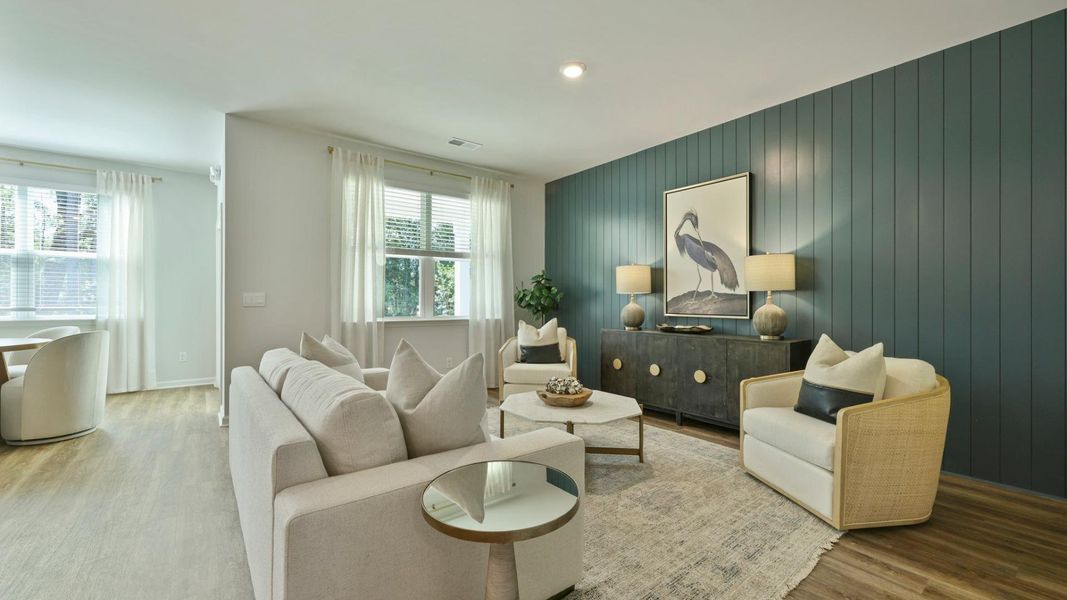 Furnished interior in a model home at Pineview North in Summerville (Image 13).