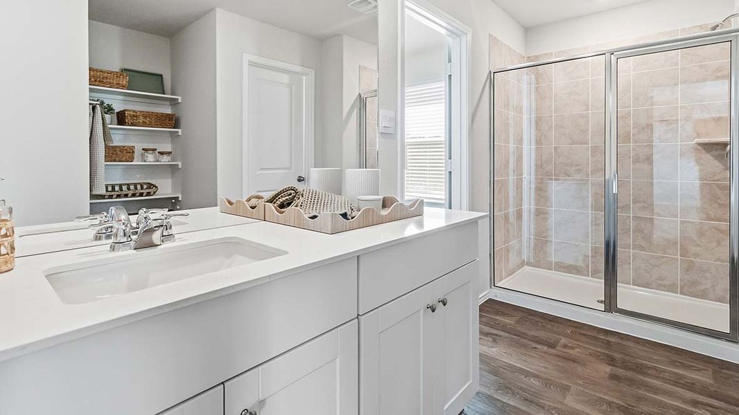 Furnished interior in a model home at Hunters Ranch in San Antonio (Image 29). Furnished interior in a model home at Hunters Ranch in San Antonio (Image 29).