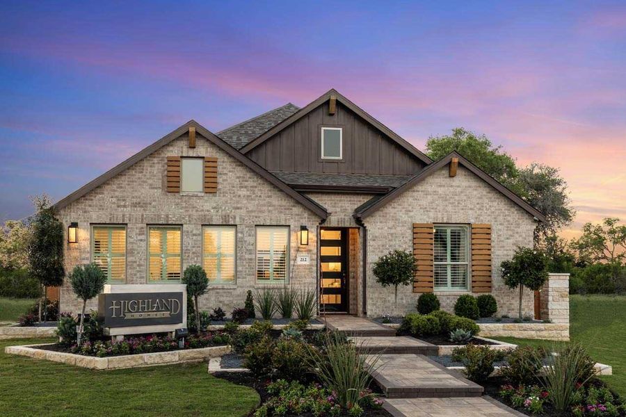 Front exterior of a home in the La Cima: 50ft. lots - (A) community, located in San Marcos, TX (Image 2).