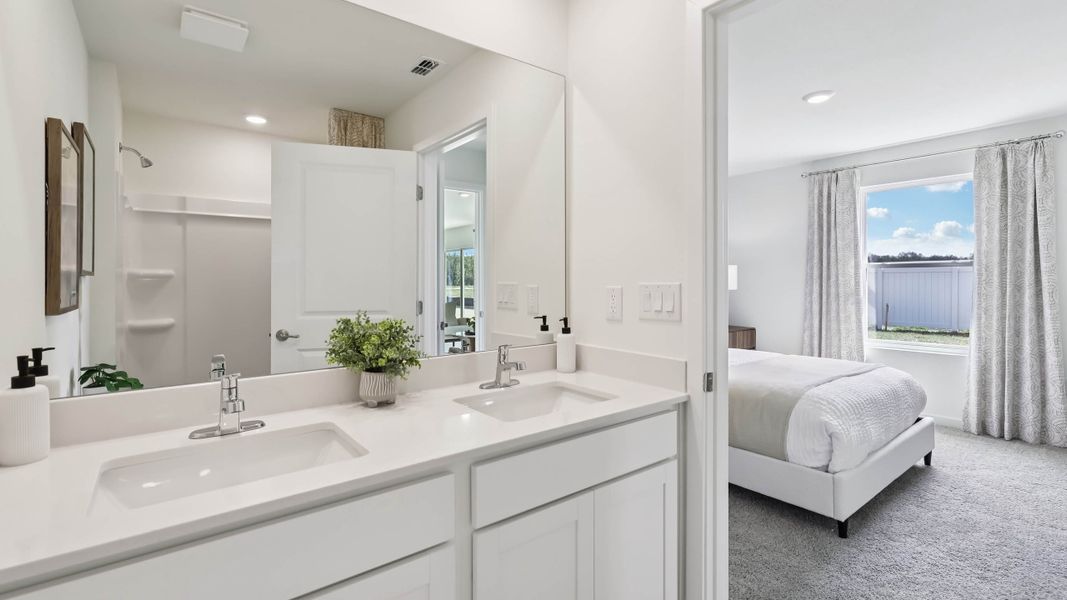 Furnished interior in a model home at Somerset Bay in Spring Hill (Image 17).