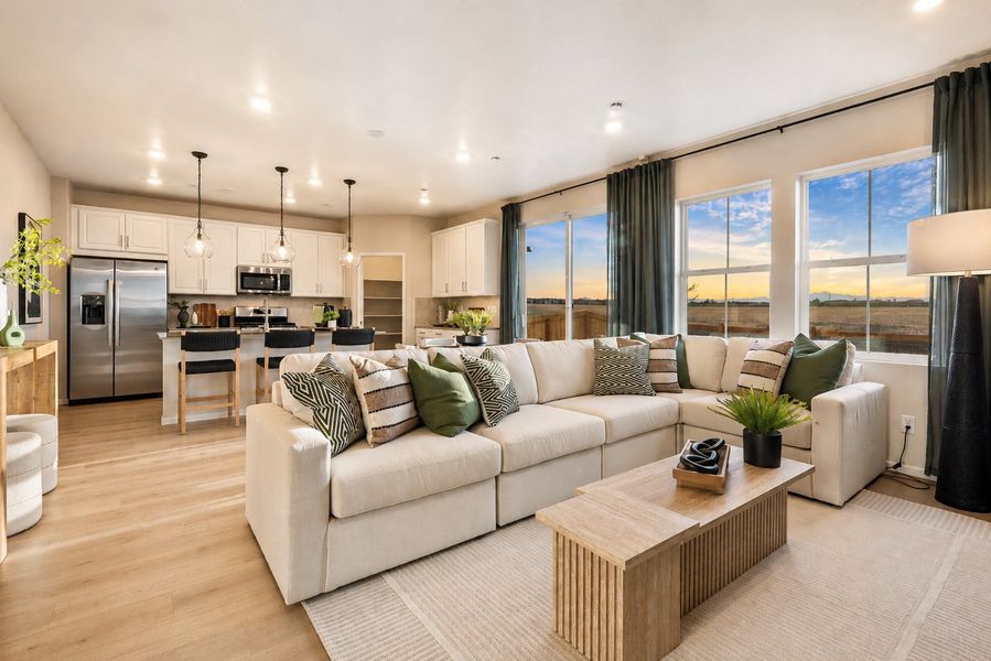 Furnished interior in a model home at Lake Bluff in Greeley (Image 2). Furnished interior in a model home at Lake Bluff in Greeley (Image 2).