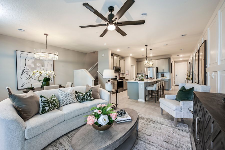 Furnished interior in a model home at Towns at Riverwalk in Sanford (Image 13).