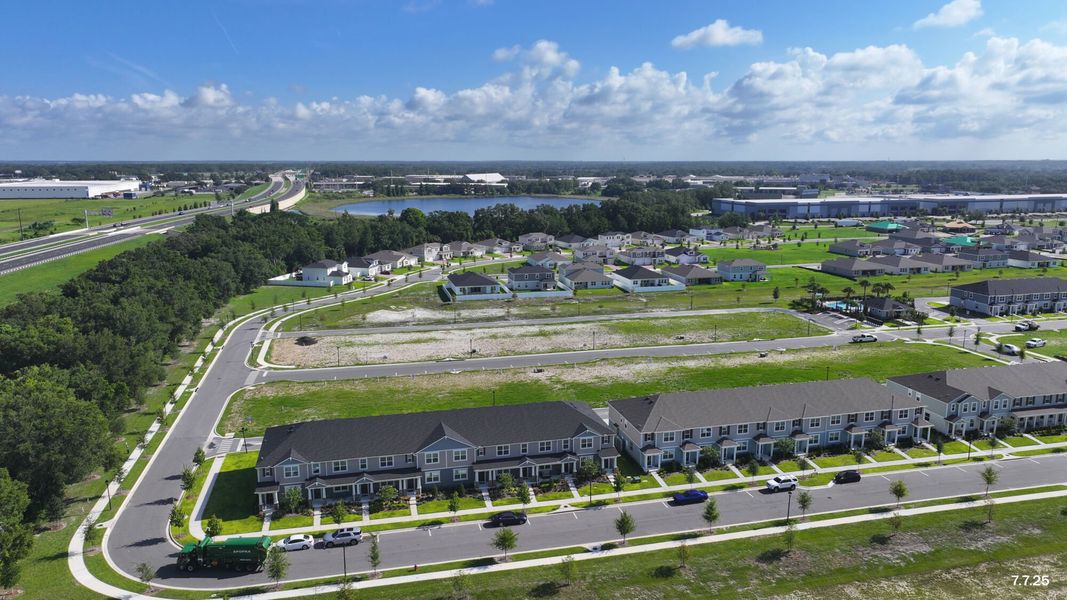 Aerial view of the Meadowlark Landing community in Apopka, FL, showing layout and nearby surroundings (Image 17).