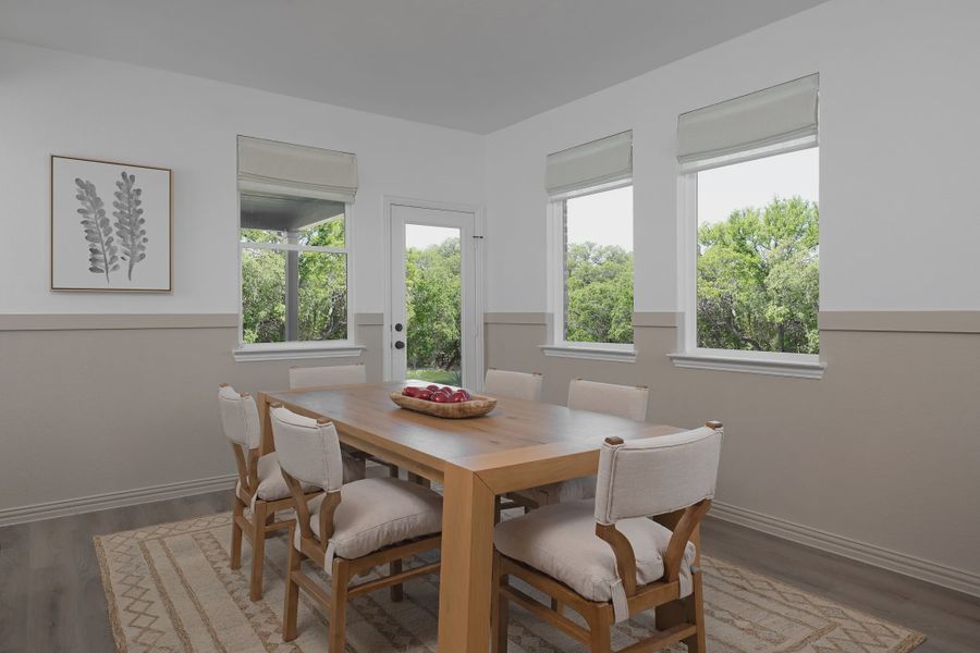Furnished interior in a model home at Creekview Fossil Ridge in Pilot Point (Image 19). Furnished interior in a model home at Creekview Fossil Ridge in Pilot Point (Image 19).