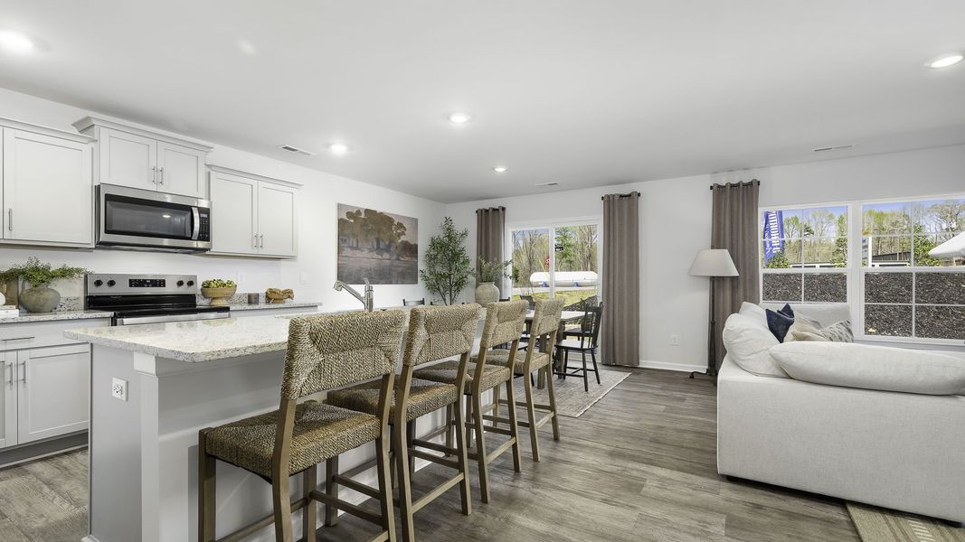 Furnished interior in a model home at Greystone North in Stoneville (Image 7). Furnished interior in a model home at Greystone North in Stoneville (Image 7).