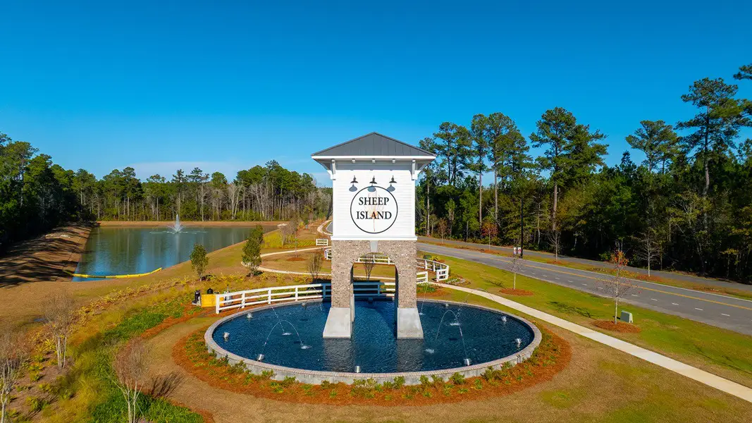 Entrance to the Sheep Island community in Summerville, SC, featuring signage and landscaping (Image 1). Entrance to the Sheep Island community in Summerville, SC, featuring signage and landscaping (Image 1).
