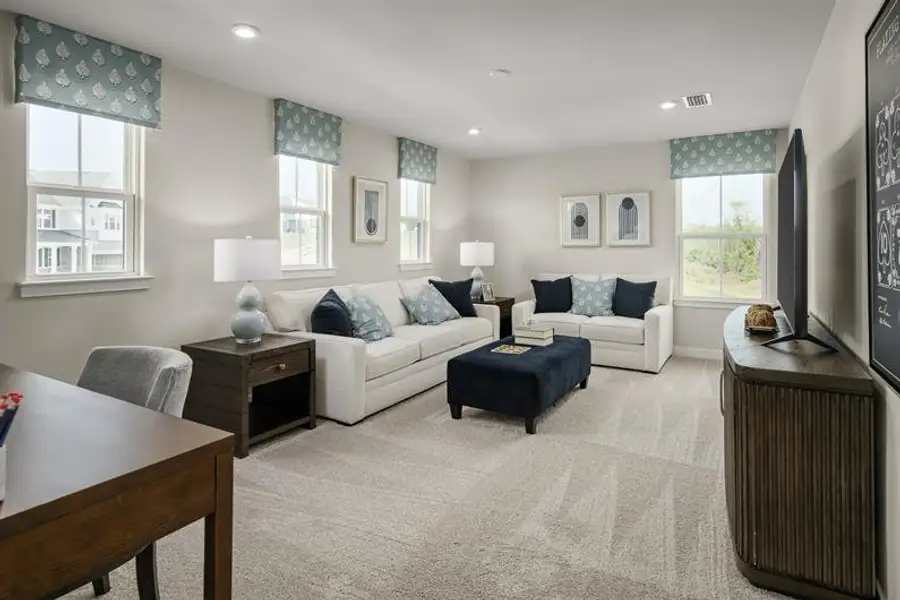 Have a home office, game room, or study space with an oversized loft.