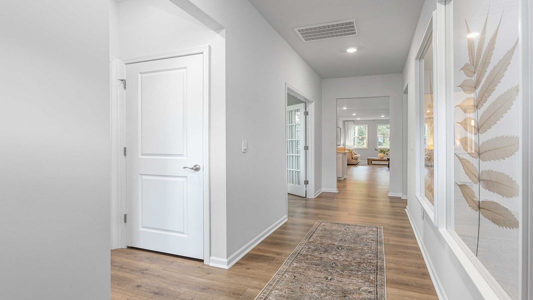 Furnished interior in a model home at The Villas at Kinsley in Jamestown (Image 4).