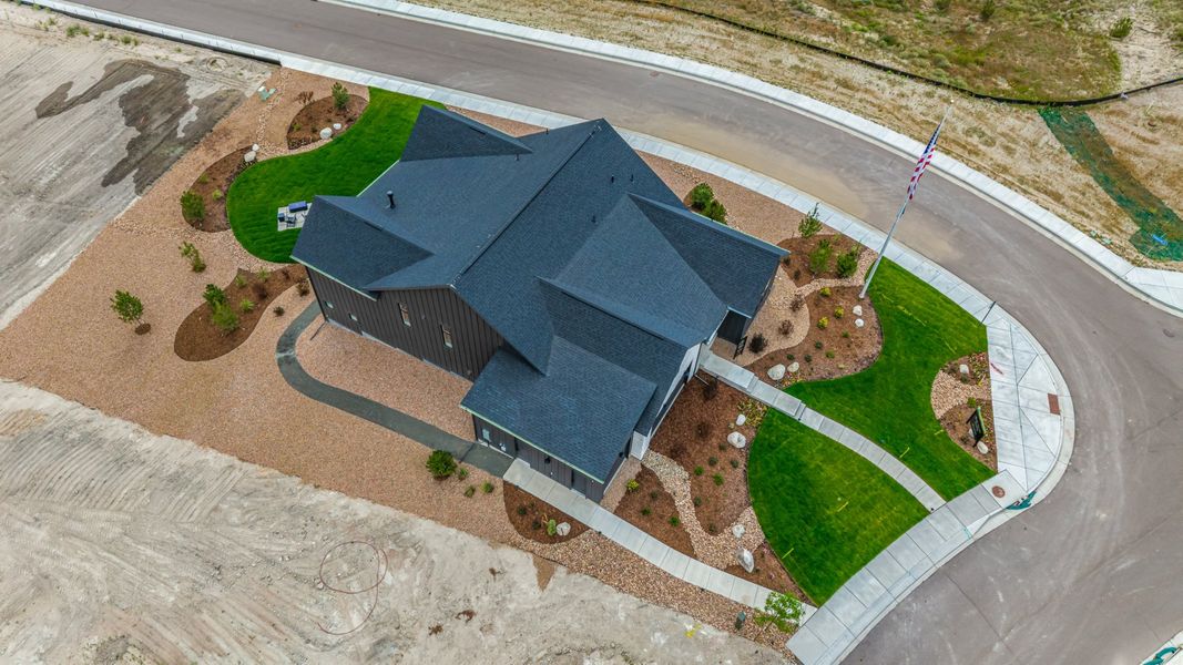 Aerial view of the Jackson Creek community in Monument, CO, showing layout and nearby surroundings (Image 14).