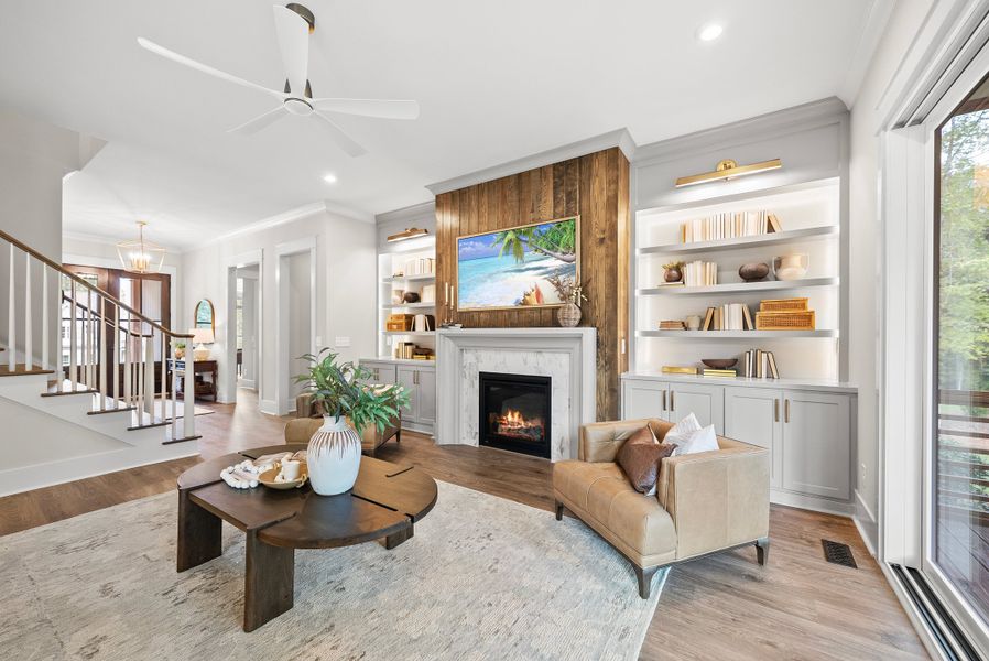 Furnished interior in a model home at Corbett Landing in Pittsboro (Image 7).
