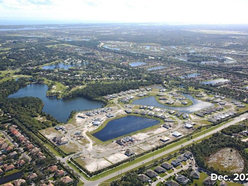 Aerial view of the Bent Pine Preserve community in Vero Beach, FL, showing layout and nearby surroundings (Image 17).
