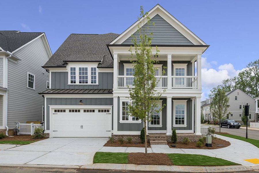 Front exterior of a home in the South On Main community, located in Woodstock, GA (Image 5).