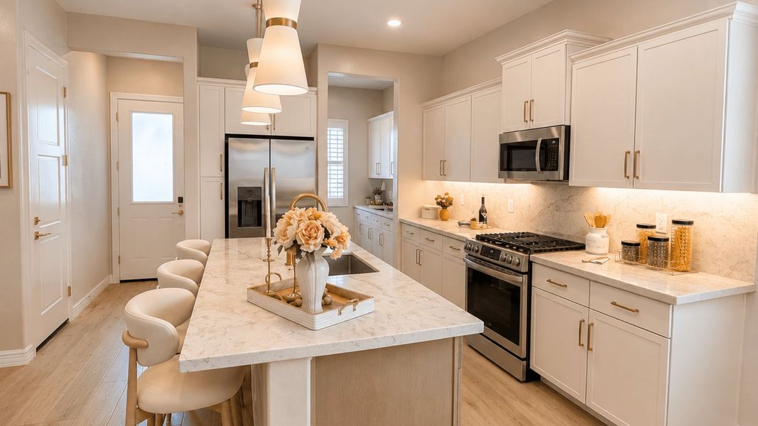 Furnished interior in a model home at Fairways in Victory at Verrado in Buckeye (Image 38).