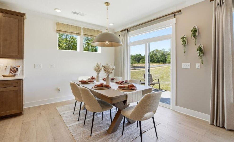 Furnished interior in a model home at Enclave at Riverdale in Huntersville (Image 15). Furnished interior in a model home at Enclave at Riverdale in Huntersville (Image 15).