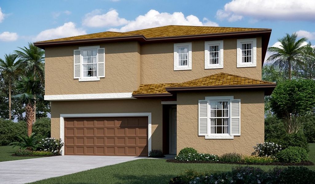 Front exterior of a home in the Seasons at Aurora Oaks community, located in Ocala, FL (Image 4).