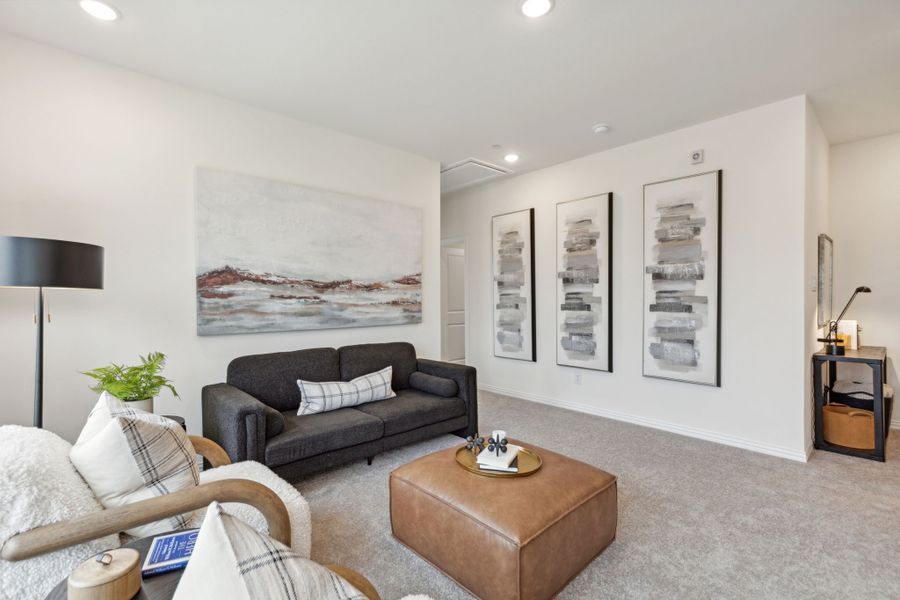 Furnished interior in a model home at Twin Creeks Watters in Allen (Image 29).