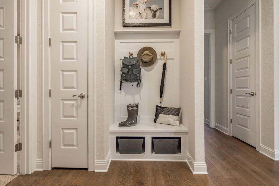 Furnished interior in a model home at Oaks at San Gabriel in Georgetown (Image 19).