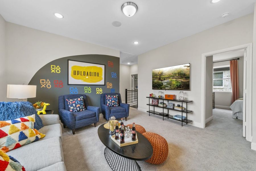 Furnished interior in a model home at Duets 41s in Frisco (Image 14).