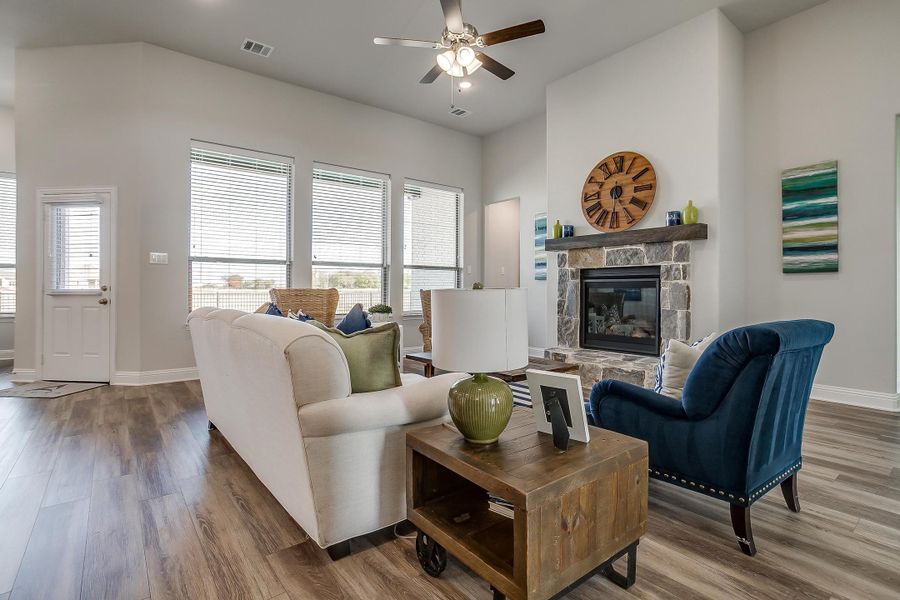 Furnished interior in a model home at Creekview Farms in Greenville (Image 9).