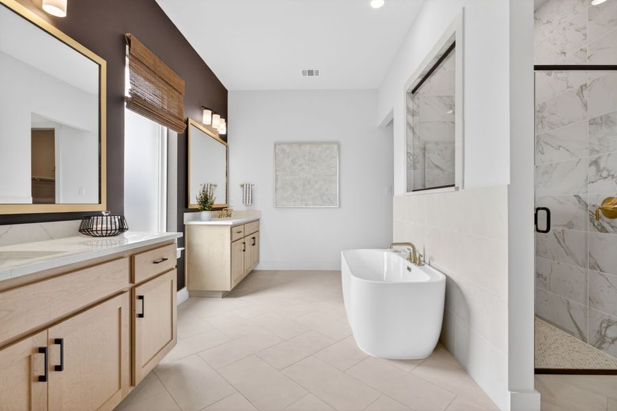 Furnished interior in a model home at Wildflower Ranch in Fort Worth (Image 42).