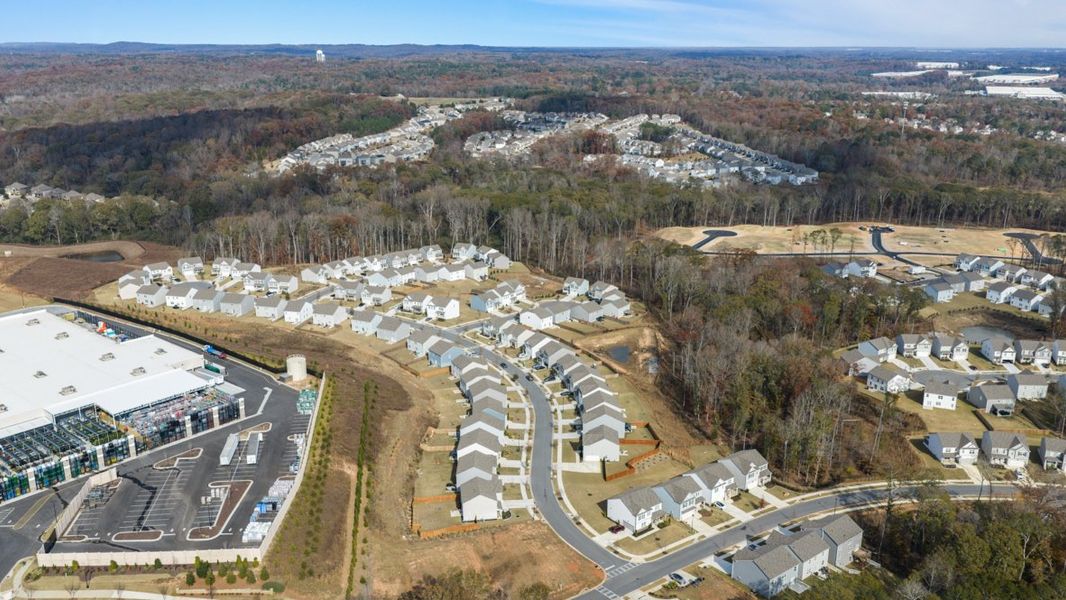 Aerial view of the Braselton Village community in Braselton, GA, showing layout and nearby surroundings (Image 21).